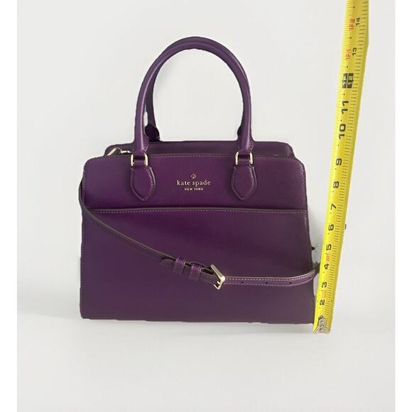 Kate Spade Ripe Plum Madison Saffiano Leather Medium Purple Bag Satchel EUC - Picture 5 of 15